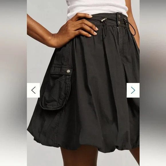 Pilcro by Anthropologie Black Bubble Mini Skirt with Pocket Size 8 Medium